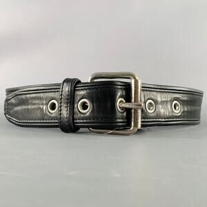 BUTCHEREI LINDINGER Size 34 Black Silver Grommets Belt